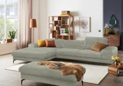 W.SCHILLIG Ecksofa »piedroo, Designsofa mit tollem Sitzkomfort, bequem und elegant, L-Form« Kopfteilverstellung, wahlweise mit Sitztiefenverstellung, Breite 343cm