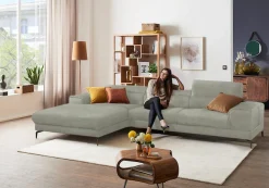 W.SCHILLIG Ecksofa »piedroo, Designsofa mit tollem Sitzkomfort, bequem und elegant, L-Form« Kopfteilverstellung, wahlweise mit Sitztiefenverstellung, Breite 343cm
