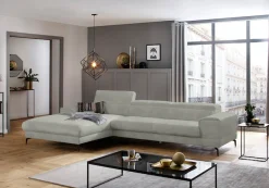 W.SCHILLIG Ecksofa »piedroo, Designsofa mit tollem Sitzkomfort, bequem, L-Form« Kopfteilverstellung, wahlweise mit Sitztiefenverstellung, Breite 343cm