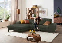W.SCHILLIG Ecksofa »Piedroo, Designsofa mit tollem Sitzkomfort, elegant und bequem, L-Form« Kopfteilverstellung, wahlweise mit Sitztiefenverstellung, Breite 303cm