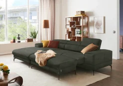 W.SCHILLIG Ecksofa »Piedroo, Designsofa mit tollem Sitzkomfort, elegant und bequem, L-Form« Kopfteilverstellung, wahlweise mit Sitztiefenverstellung, Breite 303cm