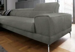 W.SCHILLIG Ecksofa »piedroo, Designsofa mit tollem Sitzkomfort, elegant und bequem, L-Form« Kopfteilverstellung, wahlweise mit Sitztiefenverstellung, Breite 343cm