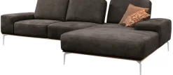 W.SCHILLIG Ecksofa »run, Designsofa, bequem, L-Form« mit elegantem Holzsockel, Füße in Chrom glänzend, Breite 299 cm