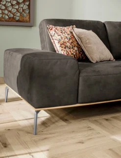 W.SCHILLIG Ecksofa »run, Designsofa, bequem, L-Form« mit elegantem Holzsockel, Füße in Chrom glänzend, Breite 299 cm