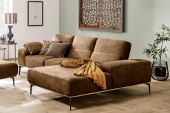 W.SCHILLIG Ecksofa »run, Designsofa mit tollem Sitzkomfort, bequem, L-Form« mit Holzsockel, Füße in Schwarz pulverbeschichtet, Breite 279 cm