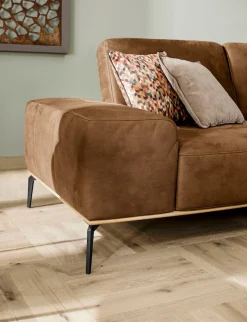 W.SCHILLIG Ecksofa »run, Designsofa mit tollem Sitzkomfort, bequem, L-Form« mit Holzsockel, Füße in Schwarz pulverbeschichtet, Breite 279 cm