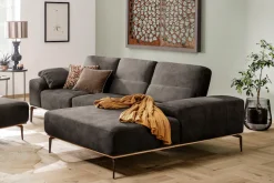 W.SCHILLIG Ecksofa »run, Designsofa mit tollem Sitzkomfort, bequem, L-Form« mit Holzsockel, Füße in Bronze pulverbeschichtet, Breite 279 cm