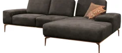 W.SCHILLIG Ecksofa »run, Designsofa mit tollem Sitzkomfort, bequem, L-Form« mit Holzsockel, Füße in Bronze pulverbeschichtet, Breite 279 cm