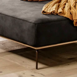 W.SCHILLIG Ecksofa »run, Designsofa mit tollem Sitzkomfort, bequem, L-Form« mit Holzsockel, Füße in Bronze pulverbeschichtet, Breite 279 cm