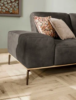 W.SCHILLIG Ecksofa »run, Designsofa mit tollem Sitzkomfort, bequem, L-Form« mit Holzsockel, Füße in Bronze pulverbeschichtet, Breite 279 cm