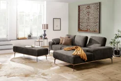 W.SCHILLIG Ecksofa »run, Designsofa mit tollem Sitzkomfort, bequem, L-Form« mit Holzsockel, Füße in Bronze pulverbeschichtet, Breite 279 cm