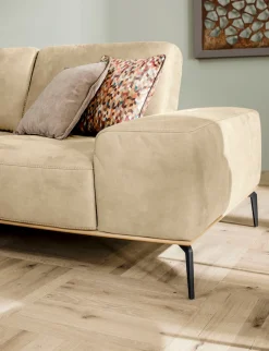 W.SCHILLIG Ecksofa »run, Designsofa mit tollem Sitzkomfort, bequem, L-Form« mit Holzsockel, Füße in Schwarz pulverbeschichtet, Breite 299 cm
