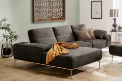 W.SCHILLIG Ecksofa »run, Designsofa mit tollem Sitzkomfort, bequem, Breite 299cm, L-Form« mit elegantem Holzsockel, Füße in Silber matt, Breite 299 cm