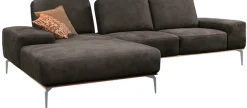 W.SCHILLIG Ecksofa »run, Designsofa mit tollem Sitzkomfort, bequem, Breite 299cm, L-Form« mit elegantem Holzsockel, Füße in Silber matt, Breite 299 cm