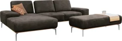 W.SCHILLIG Ecksofa »run, Designsofa mit tollem Sitzkomfort, bequem, Breite 299cm, L-Form« mit elegantem Holzsockel, Füße in Silber matt, Breite 299 cm