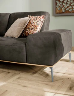 W.SCHILLIG Ecksofa »run, Designsofa mit tollem Sitzkomfort, bequem, Breite 299cm, L-Form« mit elegantem Holzsockel, Füße in Silber matt, Breite 299 cm