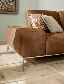 W.SCHILLIG Ecksofa »run, Designsofa mit tollem Sitzkomfort, bequem, L-Form« mit elegantem Holzsockel, Füße in Silber matt, Breite 279 cm