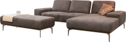 W.SCHILLIG Ecksofa »run, Designsofa mit tollem Sitzkomfort, L-Form« mit Holzsockel, Füße in Bronze pulverbeschichtet, Breite 299 cm