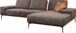 W.SCHILLIG Ecksofa »run, Designsofa mit tollem Sitzkomfort, L-Form« mit Holzsockel, Füße in Bronze pulverbeschichtet, Breite 299 cm