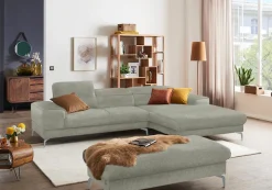 W.SCHILLIG Polsterhocker »piedroo, Designsofa mit tollem Sitzkomfort, bequem, L-Form« Füße in Silber matt