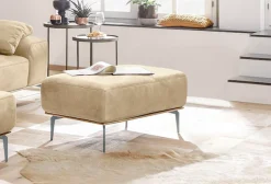 W.SCHILLIG Polsterhocker »run« mit elegantem Holzsockel, Füße in Silber matt, Breite 75 cm