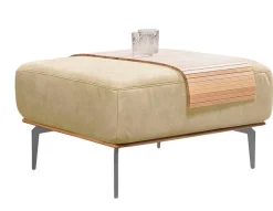 W.SCHILLIG Polsterhocker »run« mit elegantem Holzsockel, Füße in Silber matt, Breite 75 cm