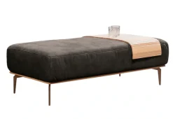 W.SCHILLIG Polsterhocker »run« mit Holzsockel, Füße in Bronze pulverbeschichtet, Breite 150 cm