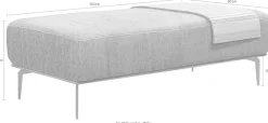 W.SCHILLIG Polsterhocker »run« mit elegantem Holzsockel, Füße in Silber matt, Breite 150 cm