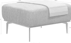 W.SCHILLIG Polsterhocker »run« mit elegantem Holzsockel, Füße in Chrom glänzend, Breite 75 cm