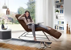 W.SCHILLIG Relaxliege »daily dreams bequem und elegant, B/T 75/170cm« Funktionsliege wahlweise mit Motor, Gestell Chrom, Breite 75 cm