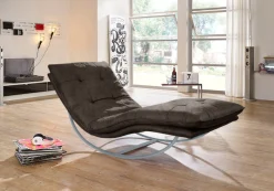 W.SCHILLIG Relaxliege »daily dreams« in Waffelkissen-Optik, Schaukelgestell silber matt, in 2 Breiten