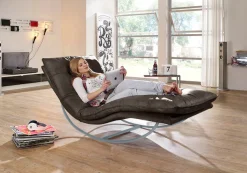 W.SCHILLIG Relaxliege »daily dreams« in Waffelkissen-Optik, Schaukelgestell silber matt, in 2 Breiten