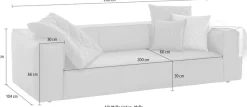 W.SCHILLIG 3-Sitzer »around-the-block Mega Sofa mit tollem Sitzkomfort, Breite 260cm« mit eleganter Biese, mit Federkern