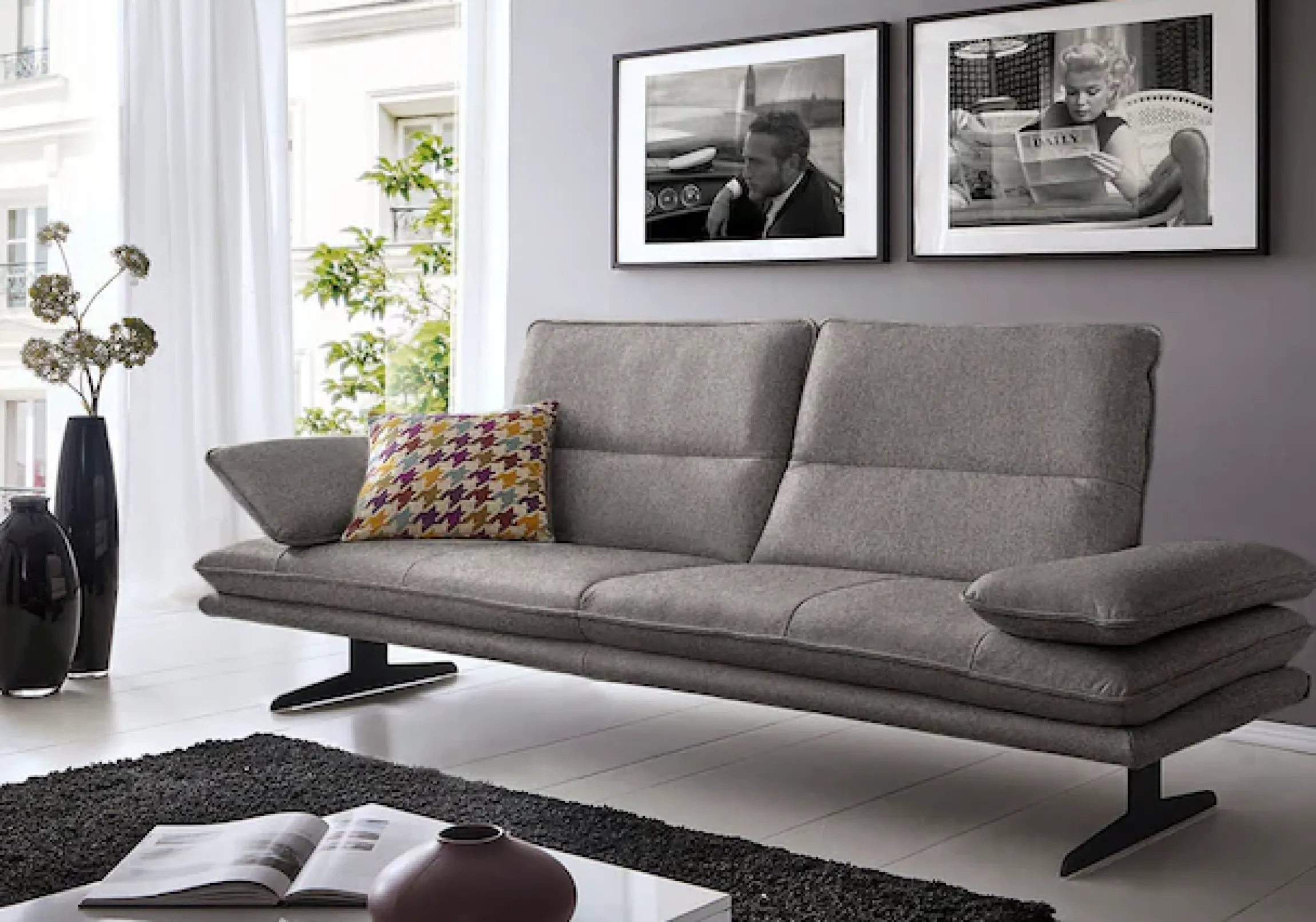 W.SCHILLIG 2,5-Sitzer »broadway, Designsofa mit tollem Sitzkomfort« Sitztiefenverstellung, Kopfteil- & Seitenteilverstellung, Breite 236cm