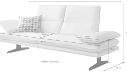 W.SCHILLIG 2,5-Sitzer »broadway, Designsofa mit tollem Sitzkomfort« Sitztiefenverstellung, Kopfteil- & Seitenteilverstellung, Breite 236cm