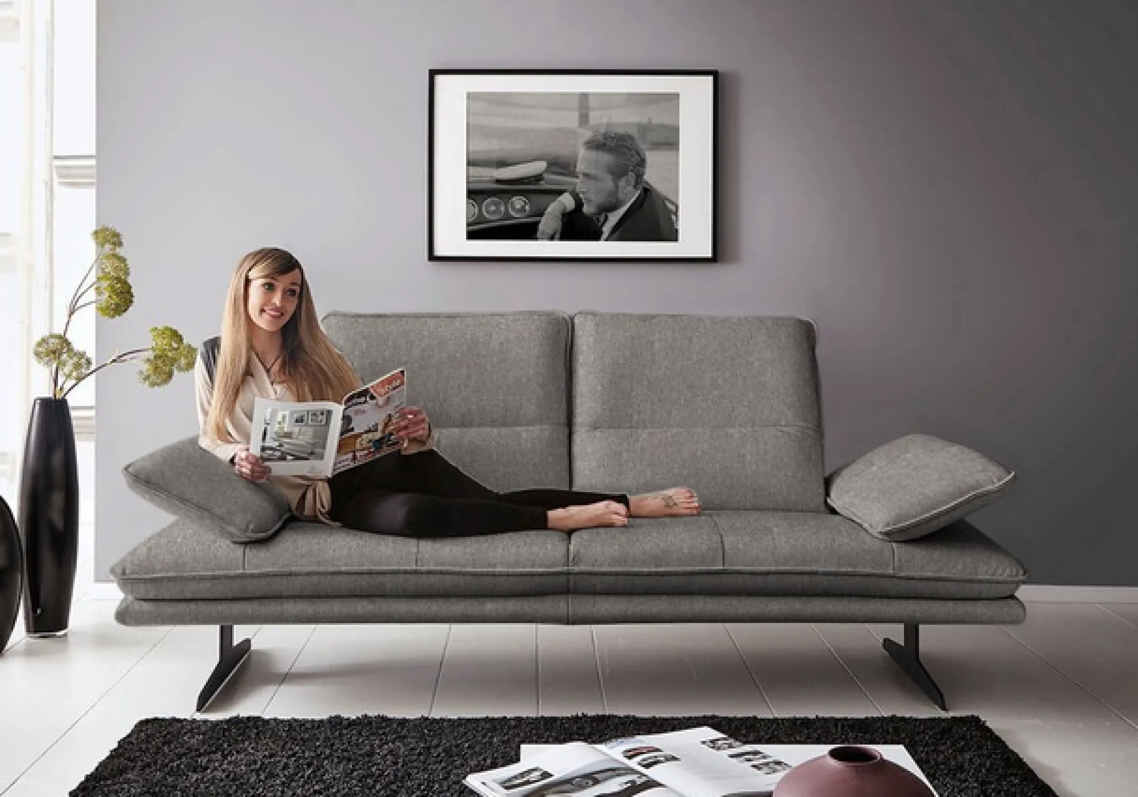 W.SCHILLIG 2-Sitzer »broadway, Designsofa mit tollem Sitzkomfort, Breite 216cm« Sitztiefenverstellung, Kopfteil- & Seitenteilverstellung, Breite 216cm