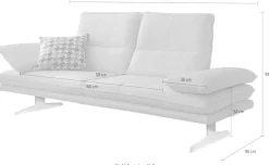 W.SCHILLIG 2,5-Sitzer »broadway Designsofa mit hohem Sitzkomfort« Sitztiefenverstellung, Kopfteil- & Seitenteilverstellung, Breite 236cm