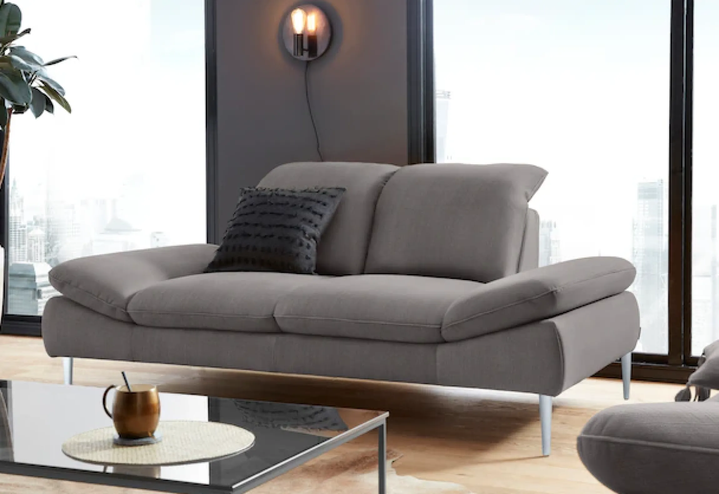 W.SCHILLIG 2,5-Sitzer »enjoy&MORE« mit Sitztiefenverstellung, Füße silber matt, Breite 232 cm