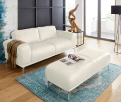 W.SCHILLIG 2-Sitzer »montanaa bequem, Federkernunterfederung, elegant & edel, Breite 192cm« mit Metallfüßen in Chrom glänzend, Breite 192 cm