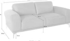 W.SCHILLIG 2-Sitzer »montanaa bequem, Federkernunterfederung, elegant & edel, Breite 192cm« mit Metallfüßen in Chrom glänzend, Breite 192 cm