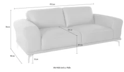 W.SCHILLIG 2,5-Sitzer »montanaa Design Sofa mit erstklassigem Sitzkomfort, Federkern« mit Metallfüßen in Silber matt, Breite 212 cm