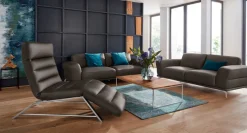W.SCHILLIG 2,5-Sitzer »montanaa Designsofa mit erstklassigem Sitzkomfort, Ferderkern« mit Metallfüßen in Chrom glänzend, Breite 212 cm