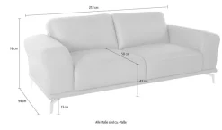 W.SCHILLIG 2,5-Sitzer »montanaa Designsofa mit erstklassigem Sitzkomfort, Ferderkern« mit Metallfüßen in Chrom glänzend, Breite 212 cm