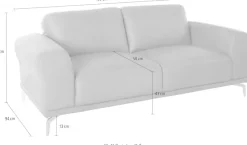 W.SCHILLIG 2-Sitzer »montanaa Designsofa, bequem, Breite 192cm, Federkern« mit Metallfüßen in Silber matt, Breite 192 cm