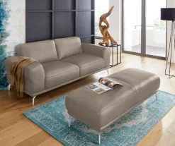 W.SCHILLIG 2-Sitzer »montanaa Designsofa, bequem, Breite 192cm, Federkern« mit Metallfüßen in Silber matt, Breite 192 cm