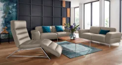 W.SCHILLIG 2-Sitzer »montanaa Designsofa, bequem, Breite 192cm, Federkern« mit Metallfüßen in Silber matt, Breite 192 cm
