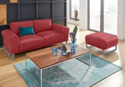 W.SCHILLIG 2-Sitzer »montanaa edel und elegant, bequem, Federkernunterfederung« mit Metallkufen in Silber matt, Breite 192 cm