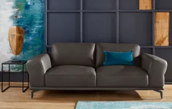 W.SCHILLIG 2,5-Sitzer »montanaa elegant und edel, bequem, Federkernunterfederung« mit Metallfüßen in Schwarz pulverbeschichtet, Breite 212 cm