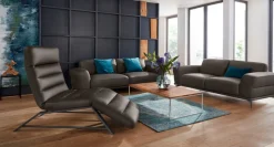 W.SCHILLIG 2,5-Sitzer »montanaa elegant und edel, bequem, Federkernunterfederung« mit Metallfüßen in Schwarz pulverbeschichtet, Breite 212 cm