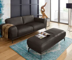 W.SCHILLIG 2,5-Sitzer »montanaa elegant und edel, bequem, Federkernunterfederung« mit Metallfüßen in Schwarz pulverbeschichtet, Breite 212 cm
